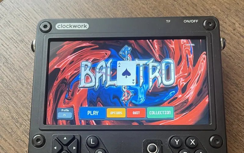 Preview image from ClockworkPi forum for “Balatro and other Love2D games, natively”