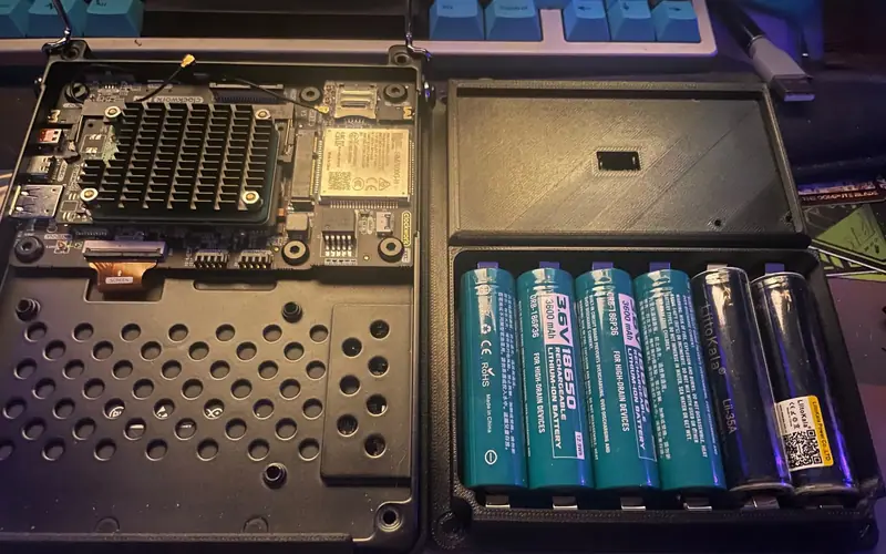Preview image from ClockworkPi forum for “Desoldering the 18650 holders for a custom cell pack”