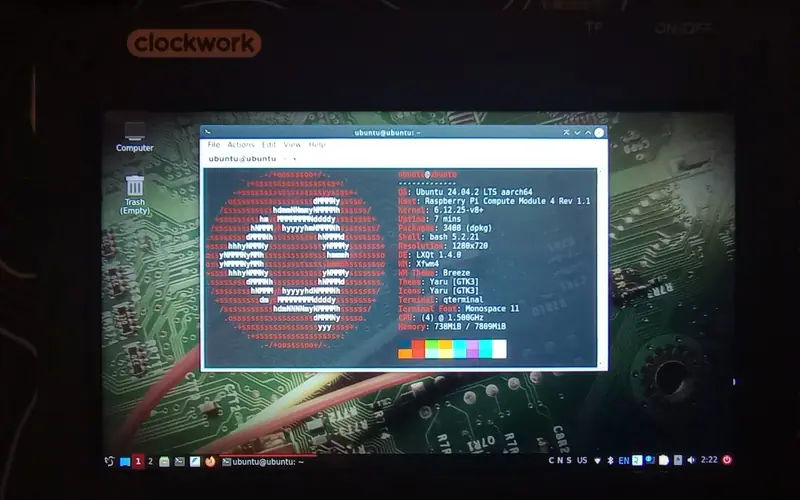 Preview image from ClockworkPi forum for “DragonOS Pi64 image for SDR work”